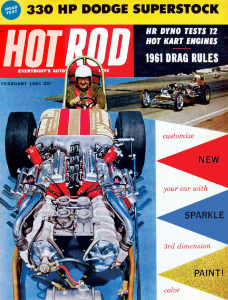 HOT ROD 1961 FEB - CERV, RAM 383, TWO THING, L. HARRIS*